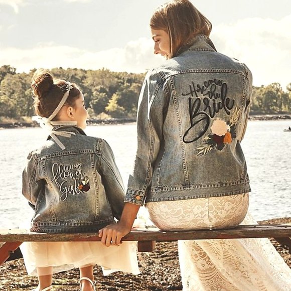 Embroidered Bridal Jean Jacket - Picture 3 of 5